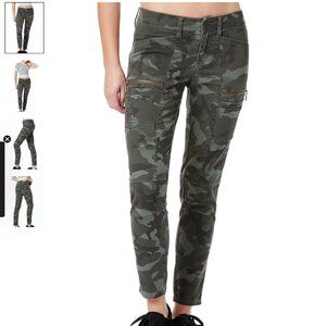 Low Rise Moto Skinny Camo Cargo Pants with Zipper Pockets by Unionbay